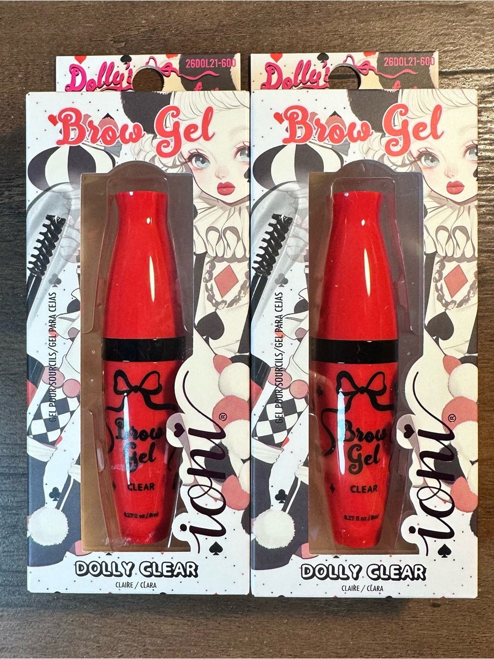 Ioni DOLLY’S ADVENTURE 2pk Brow Gel~ Dolly Clear ~ Light Weight Strong Hold BNIB